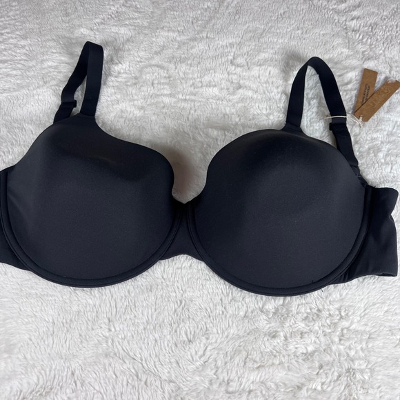 SKIMS Fits Everybody T-Shirt Demi Bra Onyx Black Size 34H BR-UWR-2294 NEW - Picture 4 of 13